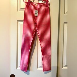 Size 10 J Crew crewcuts crewcuts pink/white gingham leggings
